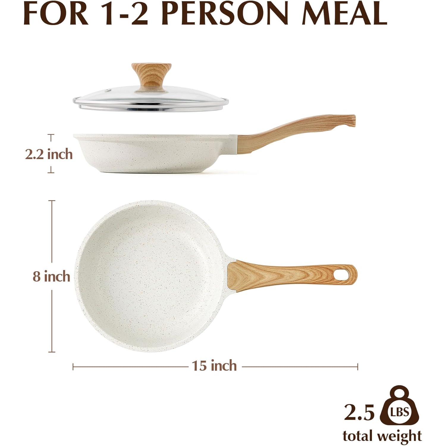SENSARTE Nonstick Ceramic Frying Pan with Lid 8/9.5/10/11/12.5 Inch Omelet Pan Skillet, Free of Intentionally Added PFAS/PTFE Non-toxic Chef's Pan Induction Compatible Pan, Heat Resistant Handle
