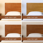 Merax Queen Size Bamboo Platform Bed Frame With Tall Headboard, Brown