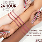 3Pcs Lip Stain Peel Off Set With Tweezer, Peel Off Lip Liner Stain Long Lasting Waterproof, Matte Lip Tattoo Tint Transfer Proof, Highly Pigmented Color Lip Makeup(#809+810+811)