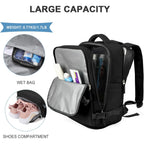 coowoz Travel Backpack For Women Men,Carry On Backpack,Hiking Backpack Waterproof Outdoor Sports Rucksack Casual Daypack Travel Essentials(Black) 25L