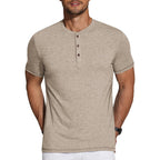 Coofandy Men'S Henley Shirts Short Sleeve Casual Basic Tee Summer Button Henley Soild T Shirts