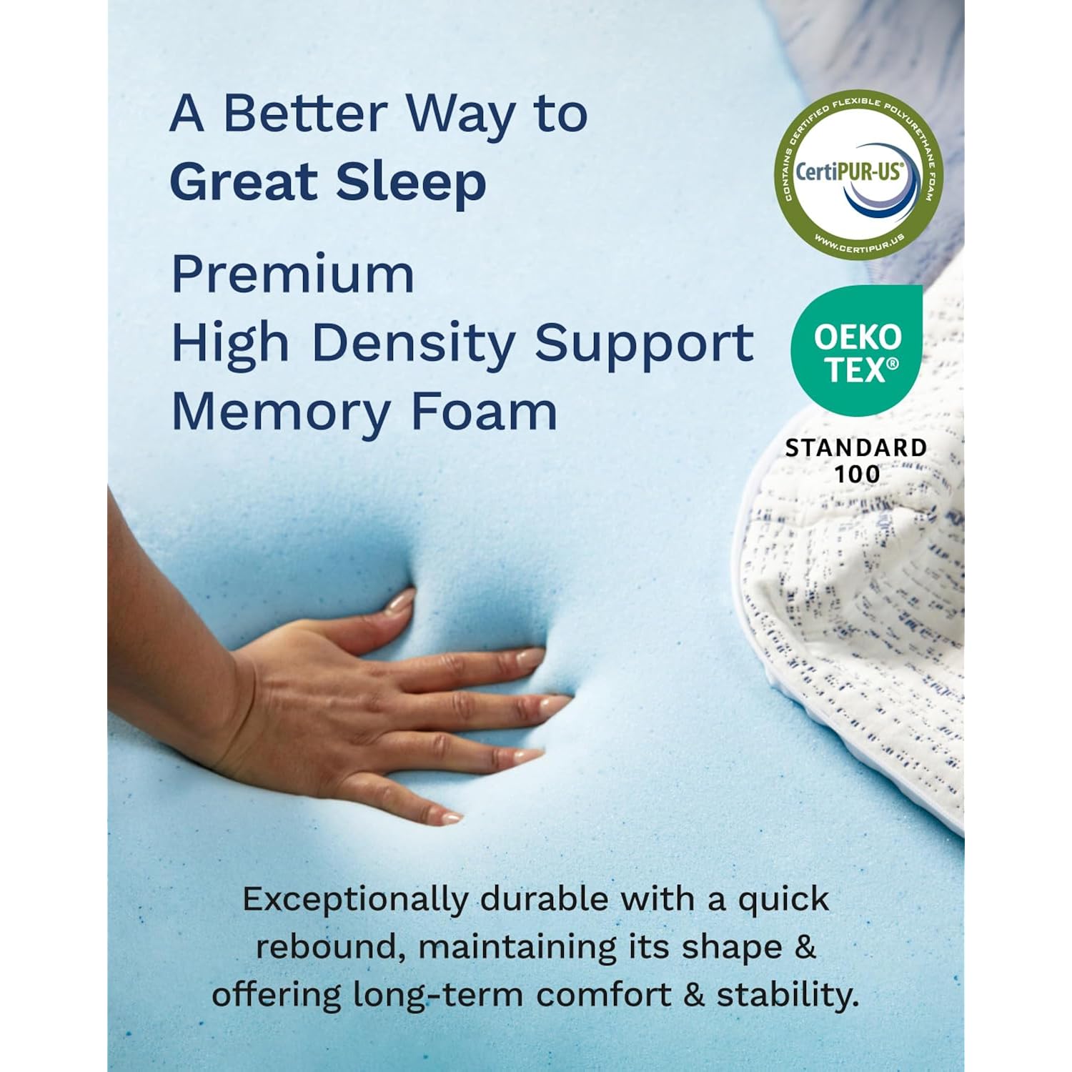 Viscosoft 3 Inch Memory Foam Mattress Topper Twin Xl - Select High Density Ventilated Extra Long Mattress Pad - Premium Removable Rayon Cover