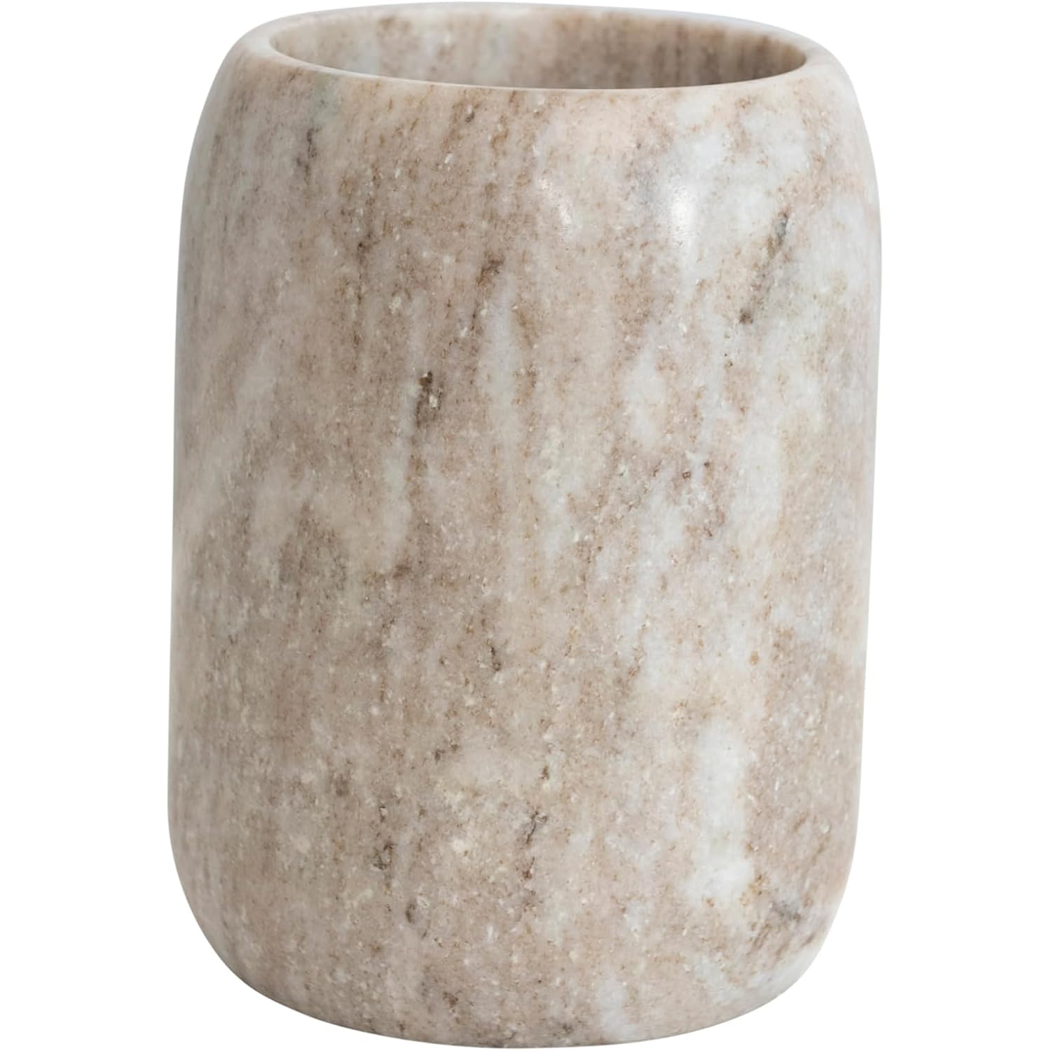 Creative Co-Op Modern Marble Bottle Holder, White Crock, Natural