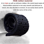 Fkm Rubber Watch Strap Quick Release Tropical Style Fluororubber 18Mm 19Mm 20Mm 21Mm 22Mm Soft Breathable Durable Fkm Rubber Watch Band Universal Replacement Band Strap For Men Women