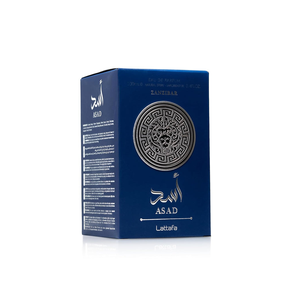 Lattafa Asad Zanzibar - Fresh, Spicy, Vanilla, Coconut - Eau De Parfum Long-Lasting Fragrance For Men, 3.40 Ounce / 100 Ml