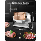 Ostba Meat Slicer 200W Electric Deli Food Slicer With 2 Removable 7.5" Stainless Steel Blade, Adjustable Thickness For Home Use, Child Lock Protection, Easy To Clean, Cuts Meat, Bread And Cheese