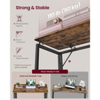 Vasagle Folding Desk, Foldable Computer Desk, One-Piece Desktop, Rounded Edges, Small Folding Craft Table For Bedroom, Balcony, Camping, Easy Assembly, 31.5 X 15.7 Inches, Rustic Brown Ulwd151Kd01