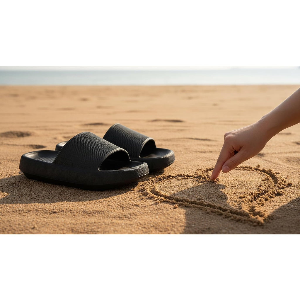 Joomra Pillow Slippers For Women And Men Non Slip Quick Drying Shower Slides Bathroom Sandals | Ultra Cushion | Thick Sole