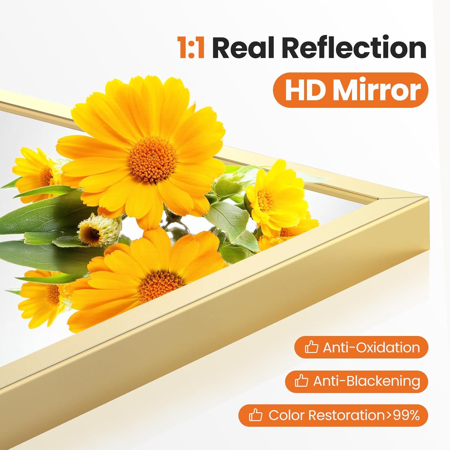 Sweetcrispy 24"x36" Arched Gold Bathroom Mirrors for Wall, Bathroom Mirrors for Over Sink, Metal Framed with HD Shatter-Proof Glass for Entryway, Living Room, Bedroom, Home Decor