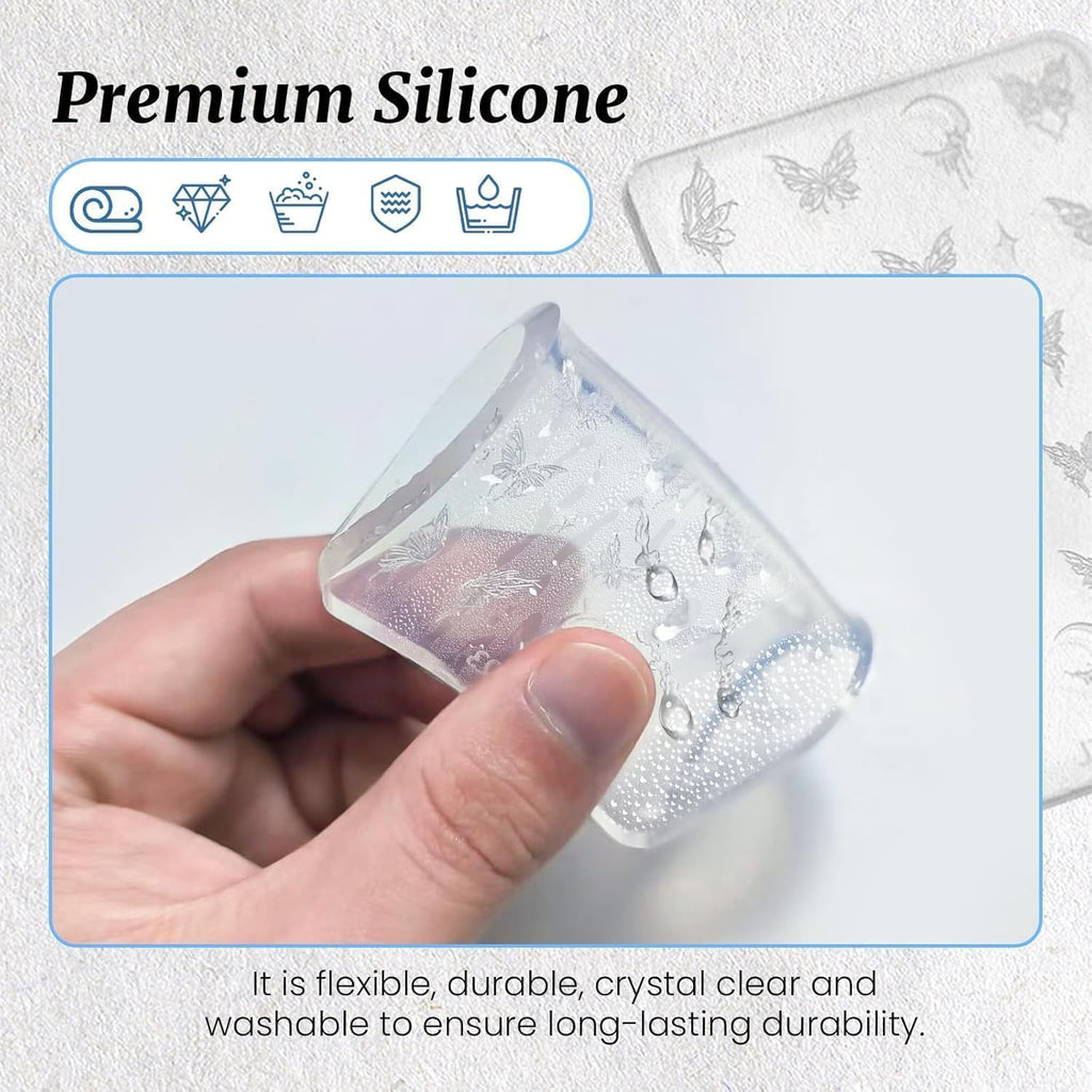 Nail Art Silicone Mold, Nail Decoration Silicone Mould, 3D Nail Art Carving Mold Templates for Precise Embossed Pattern, Nail Tools Nail Charms for Acrylic Nail DIY Craft (Rabbit)