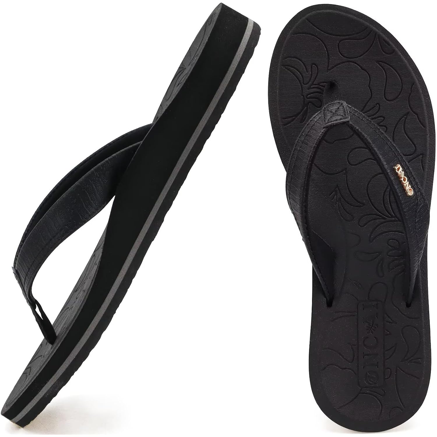 Oncai Women'S Flip Flops Comfortable Summer Beach Thong Sandals For Women With Cushion Walking Arch Support Yoga Mat Indoor Outdoor Soles