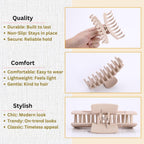 Luseren Hair Clips For Women 4.3 Inch Large Hair Claw Clips For Women Thin Thick Curly Hair, Big Matte Banana Clips,Strong Hold Jaw Clips,Neutral Colors