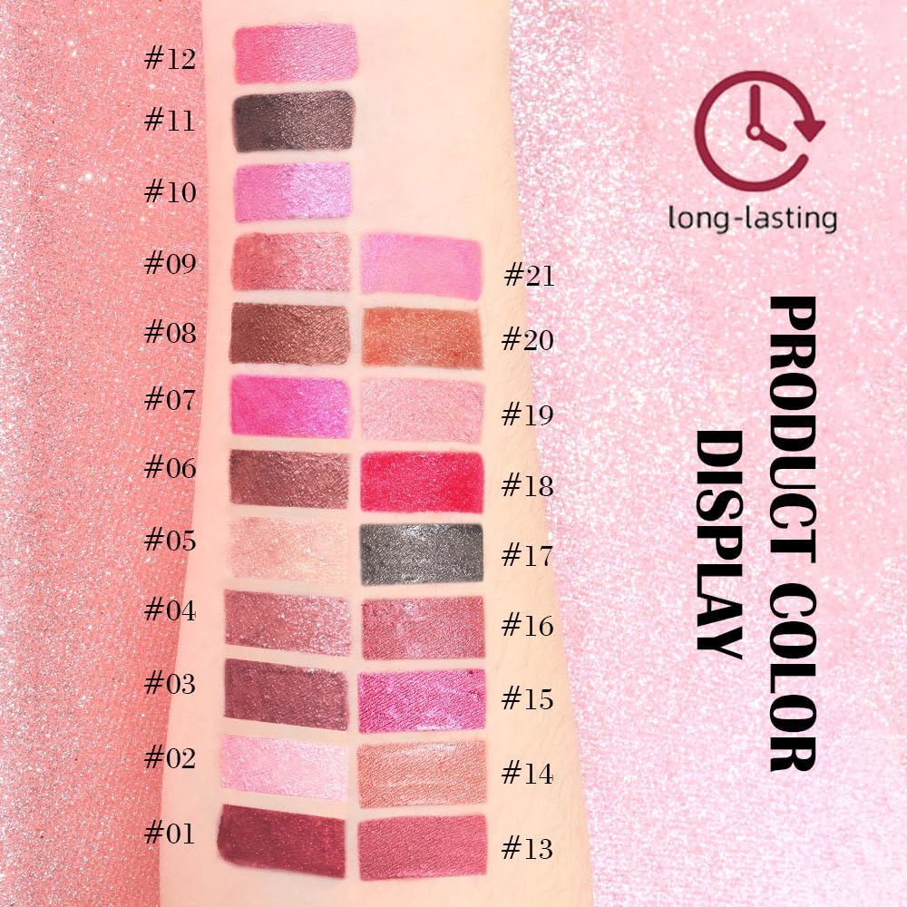 Kaely 2-In-1 Mauve Metallic Lipstick And Lip Liner Makeup, Shimmer Liquid Metallic Lipsticks For Women, Glitter Lip Gloss Stain Long Lasting Waterproof Smudge Proof 24 Hour, Vegan & Cruelty-Free, 16