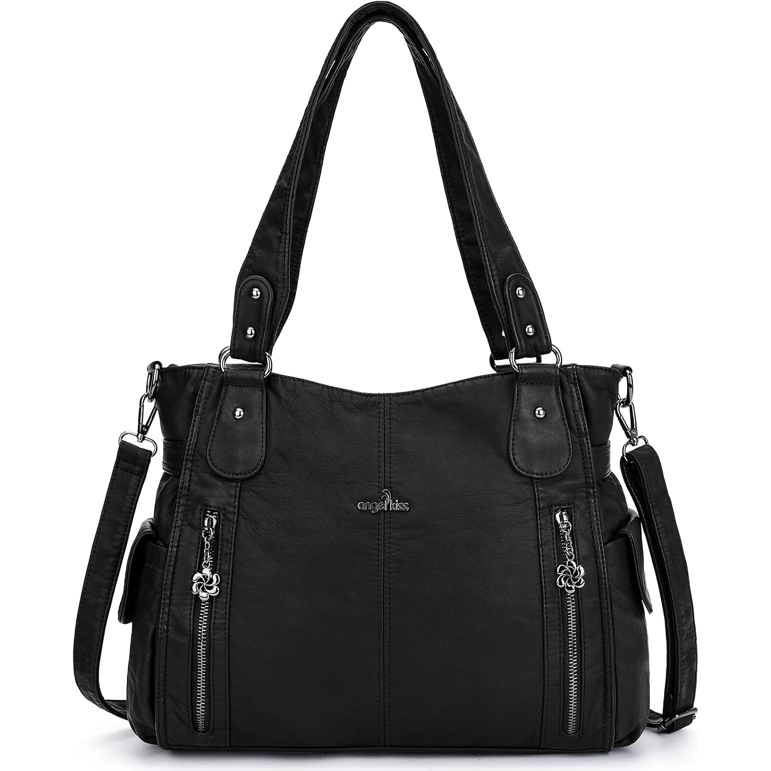 Angel Kiss Handbags For Womens Top-Handle Hobo Purse Roomy Casual Shoulder Bags Pu Tote Satchel Purse For Women