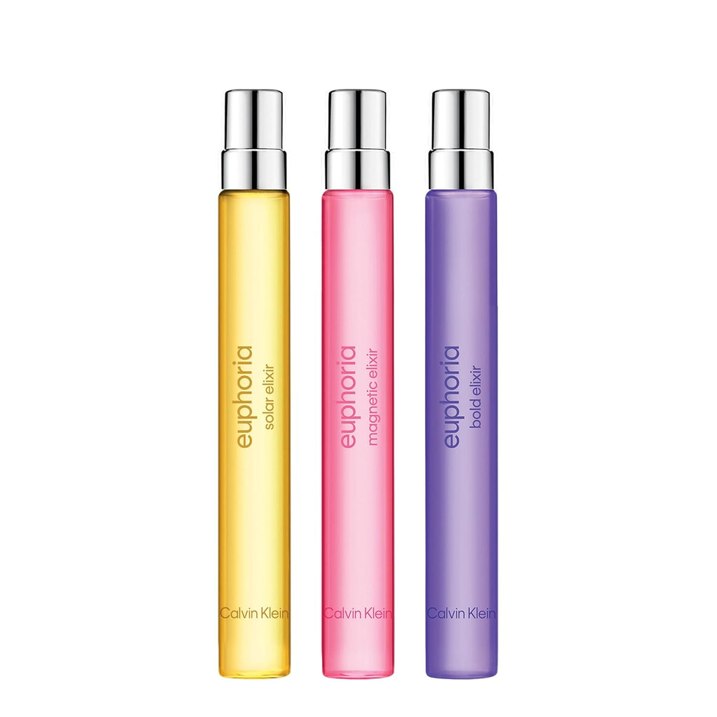 Calvin Klein Euphoria Elixir Eau de Parfum Trio Gift Set – Women’s Perfume – Includes Bold, Magnetic, and Solar