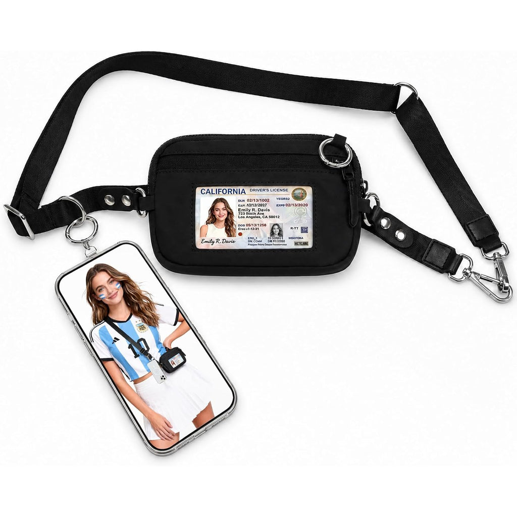 Small Crossbody Bag With Phone Lanyard And Wrist Strap Mini Checkered 4.5X6.5 Purse With Rfid Clip And Go For Travel