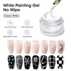 GELLEN White Pat Painting Gel, Gel Paint for Nails, French Nail Art, No Wipe Drawing Striping Liner Painted Aura Ombres Gradient Nails, Soak Off Nail Art with Dotting Pen for DIY Salon Manicure