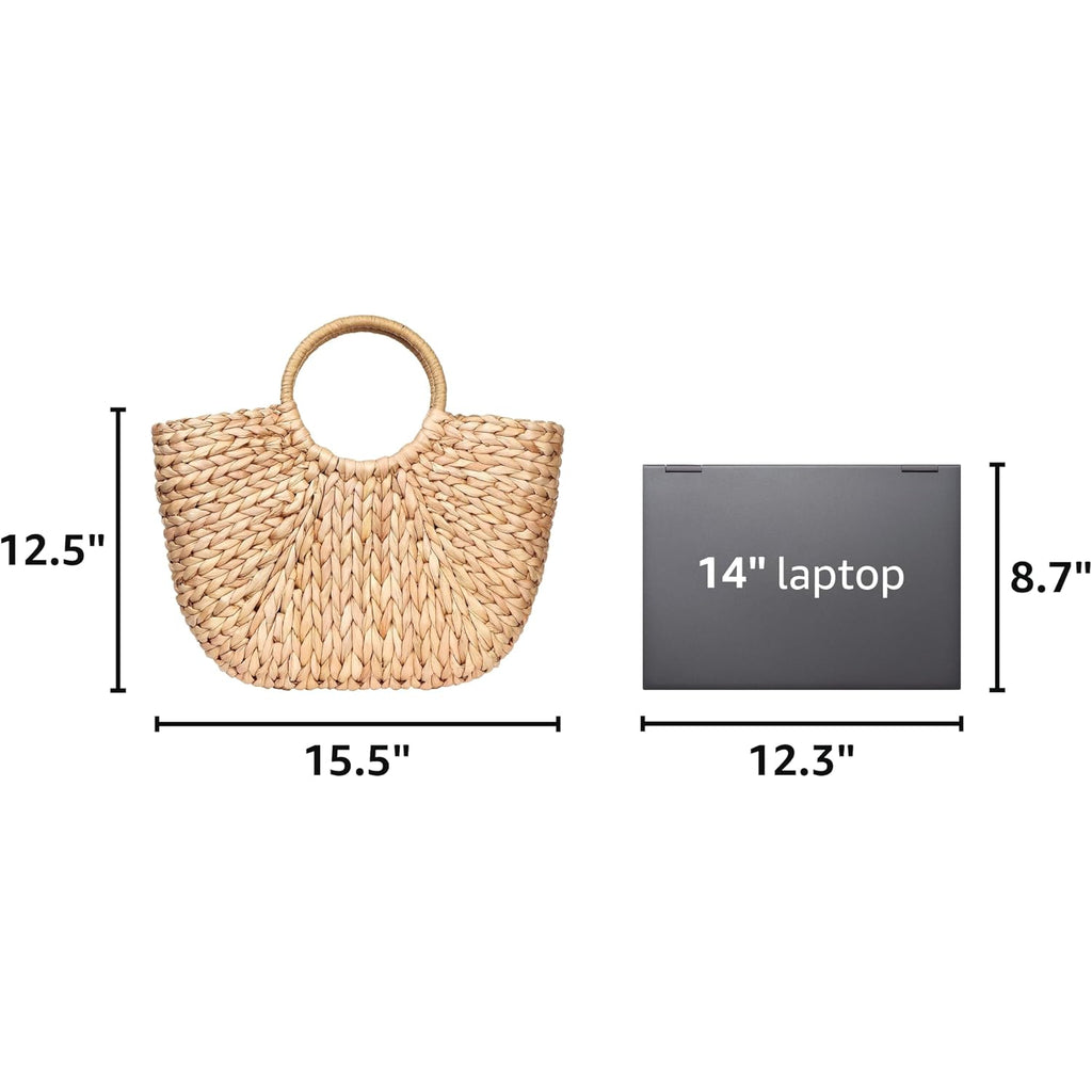 Summer Rattan Bag For Women Straw Hand-Woven Top-Handle Handbag Beach Sea Straw Rattan Tote Clutch Bags