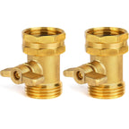 2 Pack Garden Hose Shut Off Valve - Extended Handle | 3/4" Heavy Duty Solid Brass Hose Connector Water Shut Off Valve Hose Shutoff Valve With 4 Pcs Hose Washers