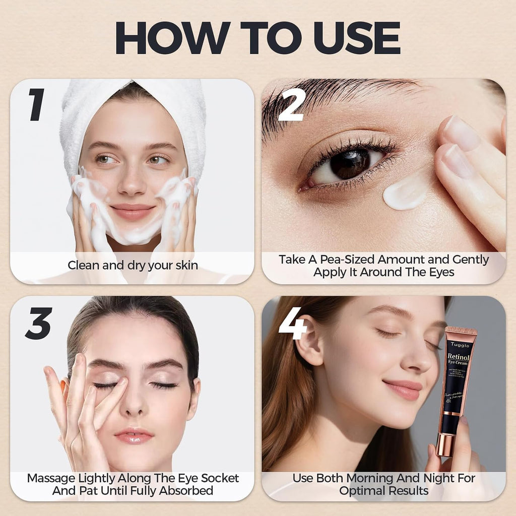 Retinol Under Eye Cream – Anti Aging Eye Cream For Puffiness And Bags Under Eyes & Wrinkles, Firming And Moisturizing, Gentle Formula For Men & Women To Reduce Dark Circles 0.7 Fl.Oz
