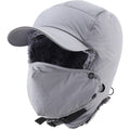 Home Prefer Waterproof Mens Faux Fur Trooper Trapper Hat Hunting Warm Winter Hat with Ear Flaps Visor Face Mask