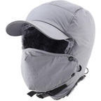 Home Prefer Waterproof Mens Faux Fur Trooper Trapper Hat Hunting Warm Winter Hat with Ear Flaps Visor Face Mask