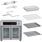 Emeril Lagasse Extra Large French Door Air Fryer Toaster Oven Combo, 24 Cooking Functions and Digital Controls, 7 Accessories Included, Stainless Steel Finish, 26QT Capacity