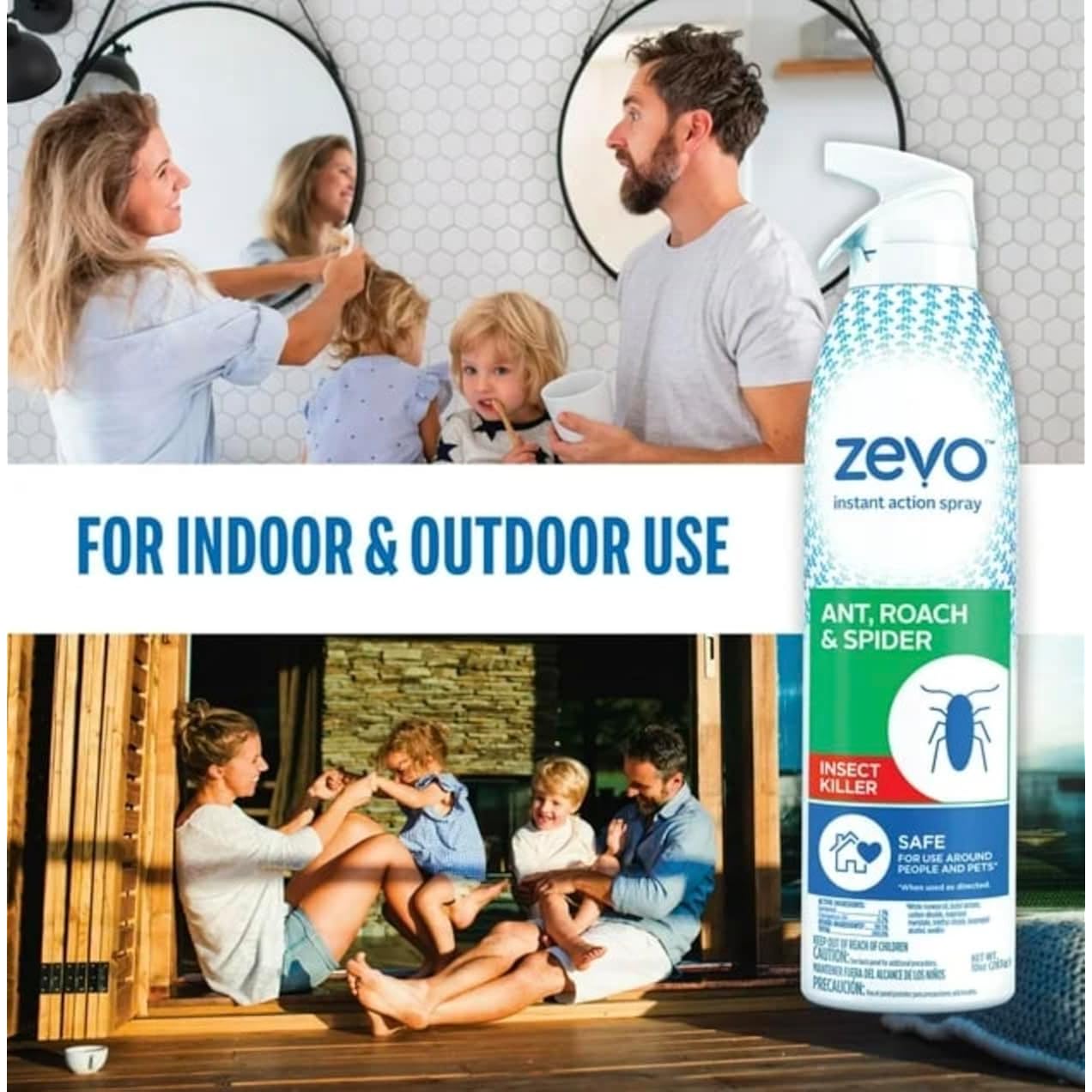 Zevo Roach Killer Ant, Roach, Spider Insect Spray (10 Oz) | Indoor Outdoor Use | Instant Action | Pet People Friendly Safe (2)