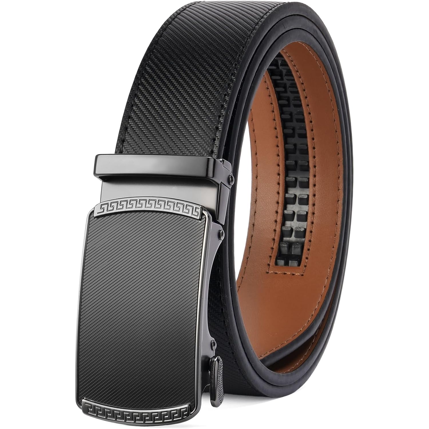 Goiacii Men Belt Ratchet Leather Belt Effortless Style For Men'S Dress Casual Jeans Trim To Fit