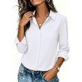 Womens Button Down Shirt Classic Fit Dress Shirt Work Business Casual Long Sleeve Blouse Tops