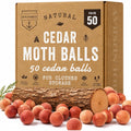 50 Cedar Balls For Clothes - Fresh Smell For Closets And Drawers - Protection For Garments - Cedarwood Closet Freshener & Protects From Moths - Wood Block For Drawer & Storage