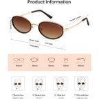SOJOS Trendy Oval Polarized Sunglasses for Women Men, 80s 90s Chic Retro Vintage Sunnies SJ1248 Dark Brown/Reddish Brown