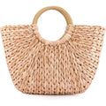 Summer Rattan Bag For Women Straw Hand-Woven Top-Handle Handbag Beach Sea Straw Rattan Tote Clutch Bags