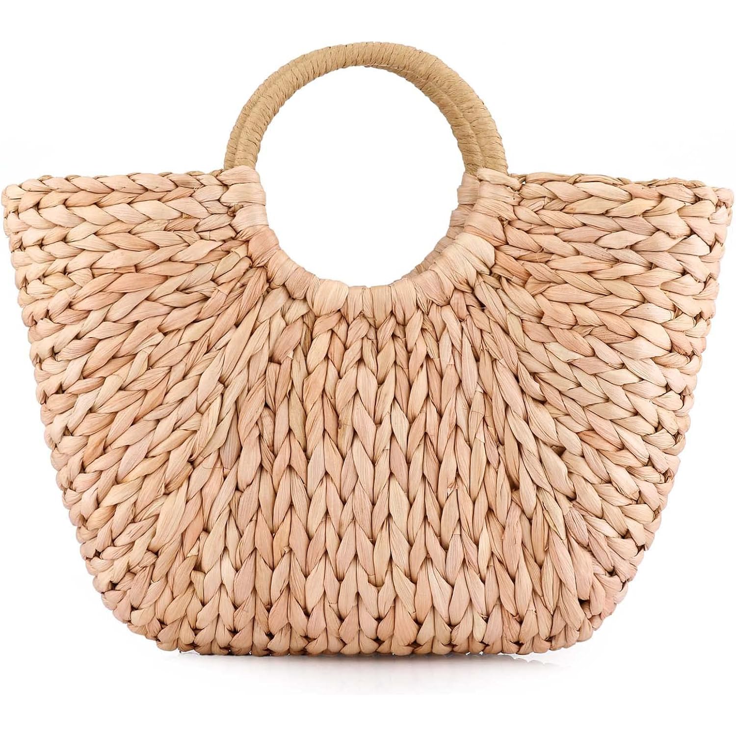 Summer Rattan Bag For Women Straw Hand-Woven Top-Handle Handbag Beach Sea Straw Rattan Tote Clutch Bags