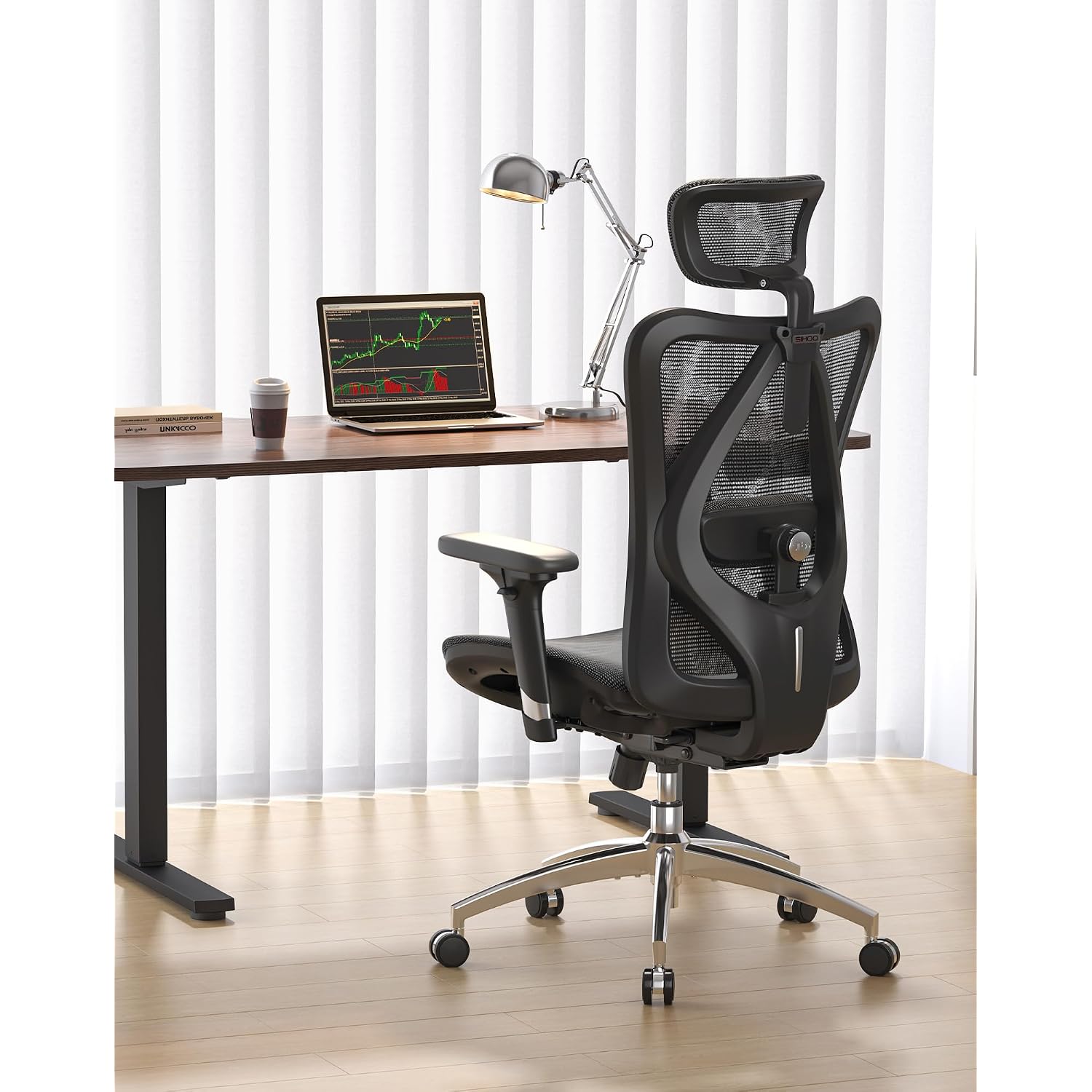 Sihoo M57 Ergonomic Mesh Office Chair, High Back Home Desk Chair With 3D Armrests, Lumbar Support And Adjustable Headrest, Comfortable Computer Chair, Big & Tall Office Chair Hold 330 Lbs-Black