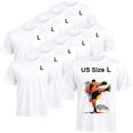 Joyclub 10 Pcs Blank T-Shirts For Adults Unisex White Polyester Shirts Sublimation Crew Neck Short Sleeve Team Uniforms