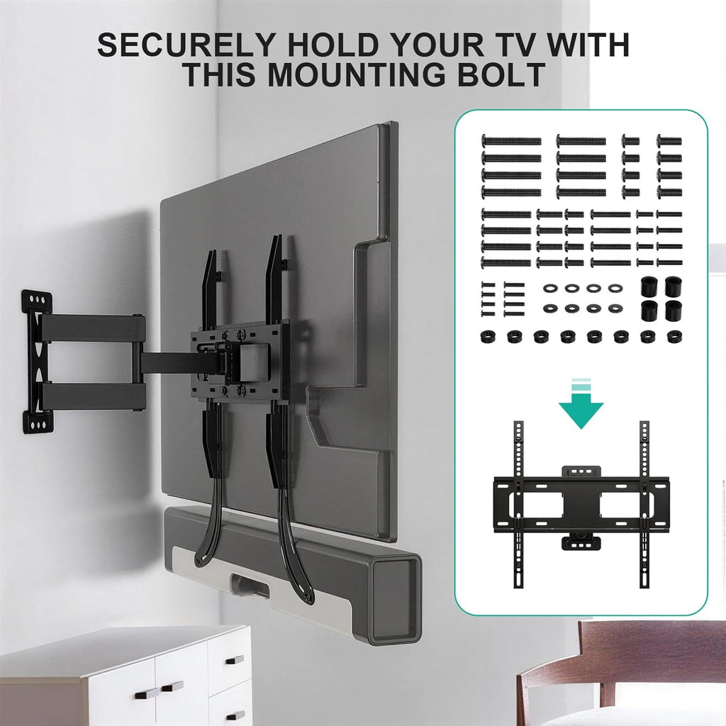 WALI Universal TV Mounting Hardware Kit Set Includes M4 M5 M6 M8 TV Screws and Spacer Fit Most TVs up to 80 inch (UVSP), Black