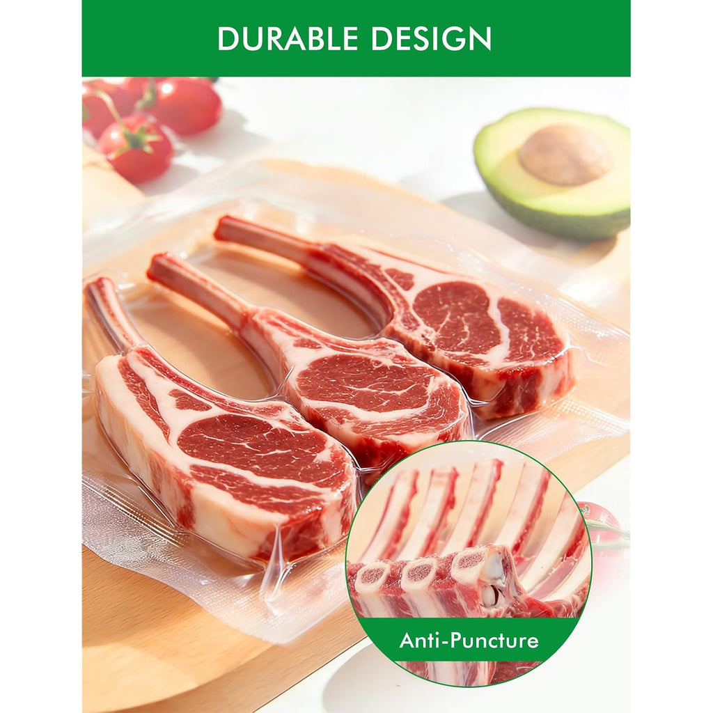 Vacuum Sealer Bags, 11"X16" Gallon, 8"X12" Quart, 6"X10" Pint, 150Pcs | Commercial Grade, Bpa Free, Sous Vide Compatible, Puncture Prevention, Kitchen Essentials