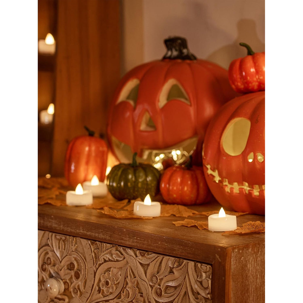 Led Candles, Tea Lights Candles Battery Operated Bulk, 24-Pack Long-Lasting 200 Hours Flameless Tealight Candles, Realistic Tea Lights For Halloween Christmas Wedding, 1.5'' D X 1.25'' H