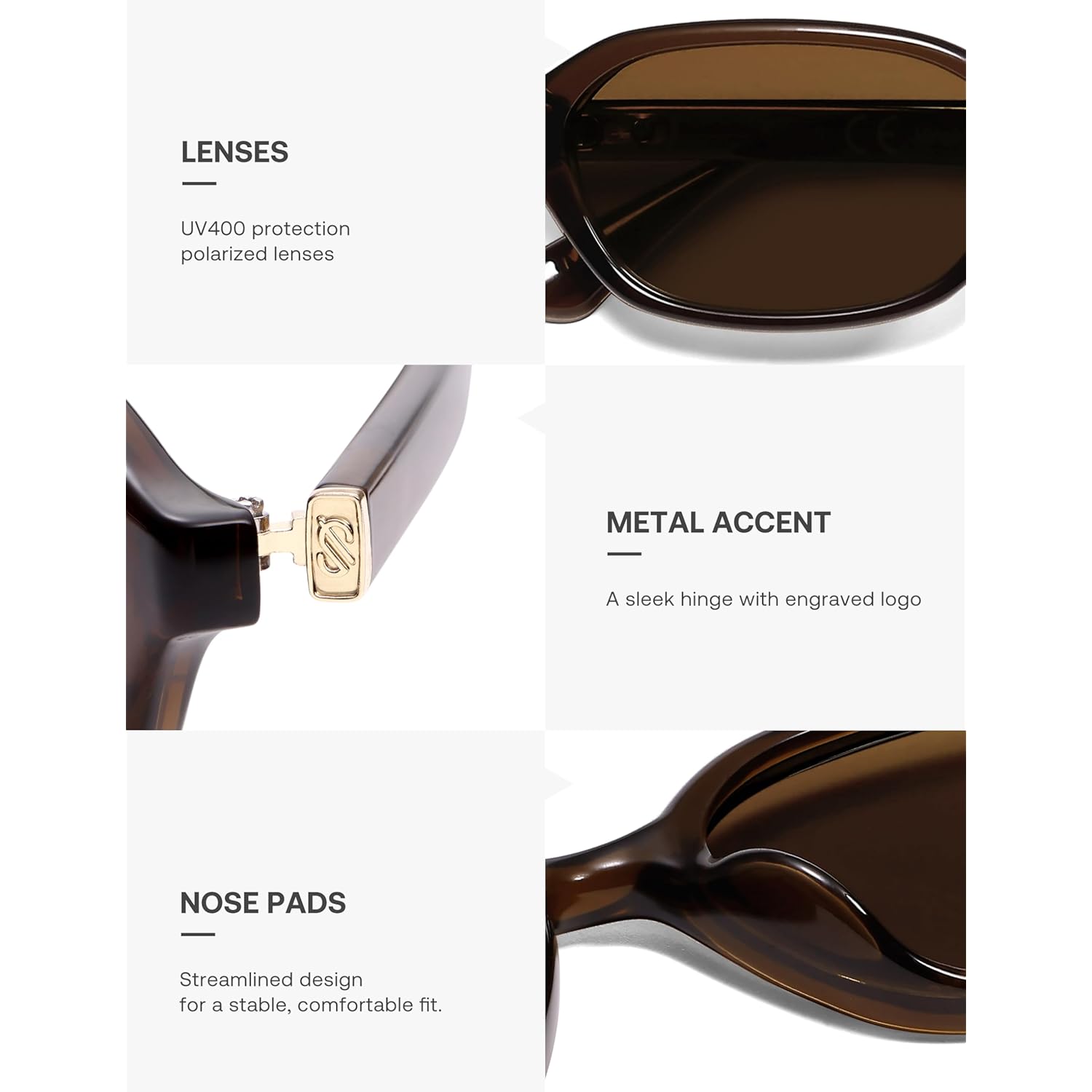 SOJOS Retro Rectangle Polarized Sunglasses for Women Men Trendy Hexagon Narrow Chic Y2K Sunnies SJ2629