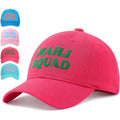 Mahjong Print Trucker Hat Mahj Squad Embroidered Cap Mahj Cap Foam Trucker Hat for Mahjong Accessories Party Gifts Deep Pink