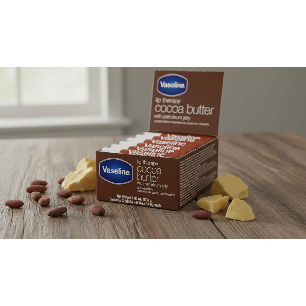 Vaseline Lip W/O Backer Card Cocoa - 12 Pack Box
