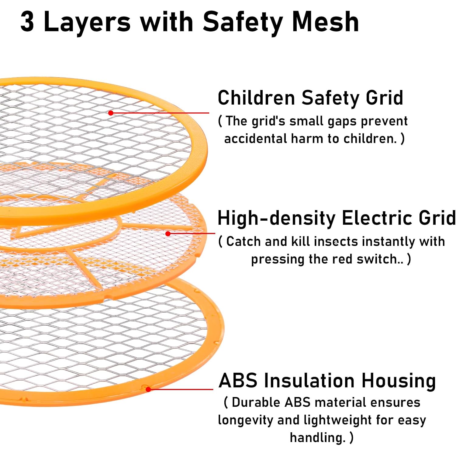 Electric Fly Swatter Handheld Bug Zapper - Indoor Outdoor Zapping Racket For Pest Mosquito & Flies - Battery Powered Safe To Touch With 3-Layer Safety Mesh, Standard Size, Pack Of 2