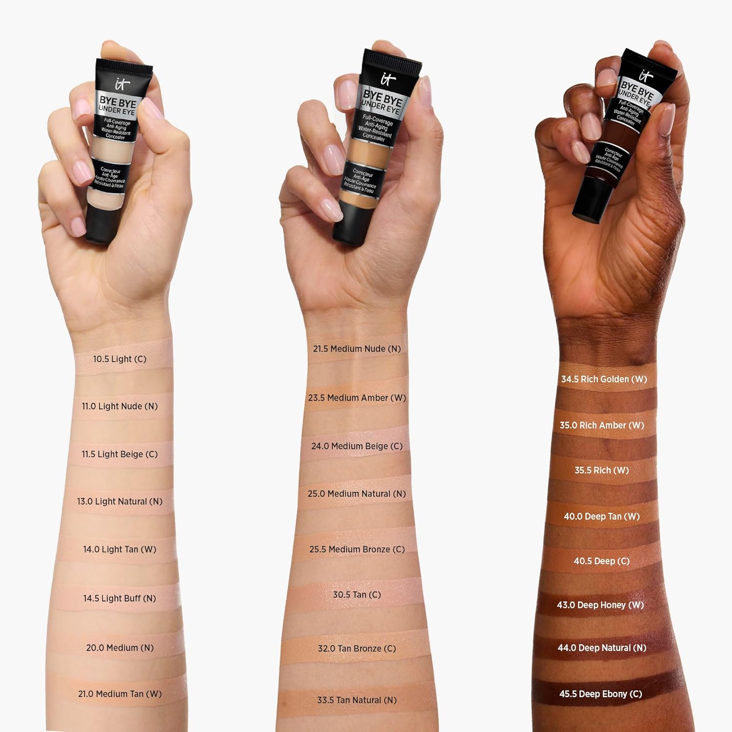 IT Cosmetics Bye Bye Under Eye Concealer - Full Coverage, Water-Resistant, Brightening Concealer For Dark Circles, Fine Lines, Redness, Discoloration, Anti-Aging Color Corrector, 24H Wear- 0.4 fl oz