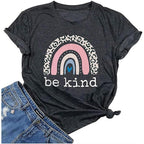 Graphic T Shirts for Women Summer Casual Tops Short Sleeve Tees Loose Fits Blouse Dark Grey