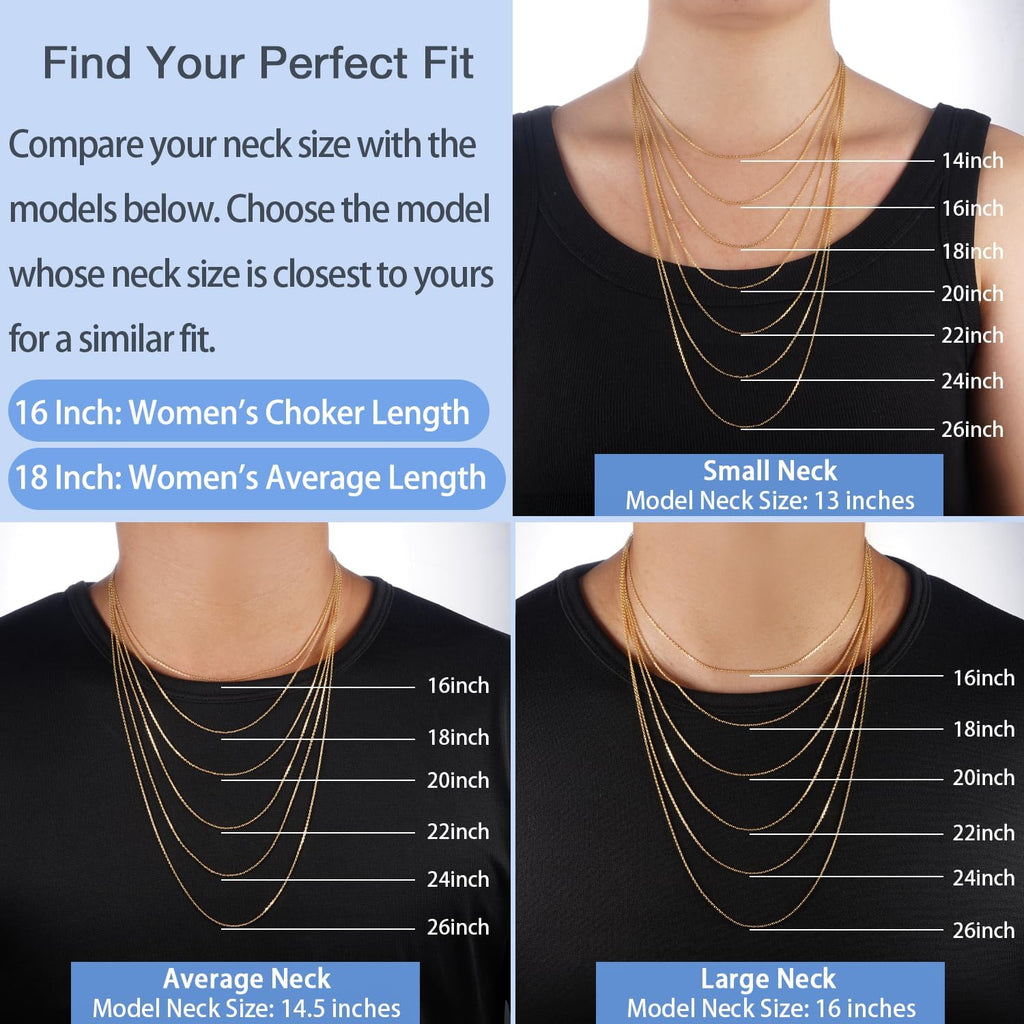 Jewlpire 18k Gold Plated 925 Sterling Silver Chain Necklace for Women, 1.2mm Cable Chain Necklace Thin & Dainty & Sturdy Women's Chain Necklaces 14/16/17/18/20/22/24 Inch