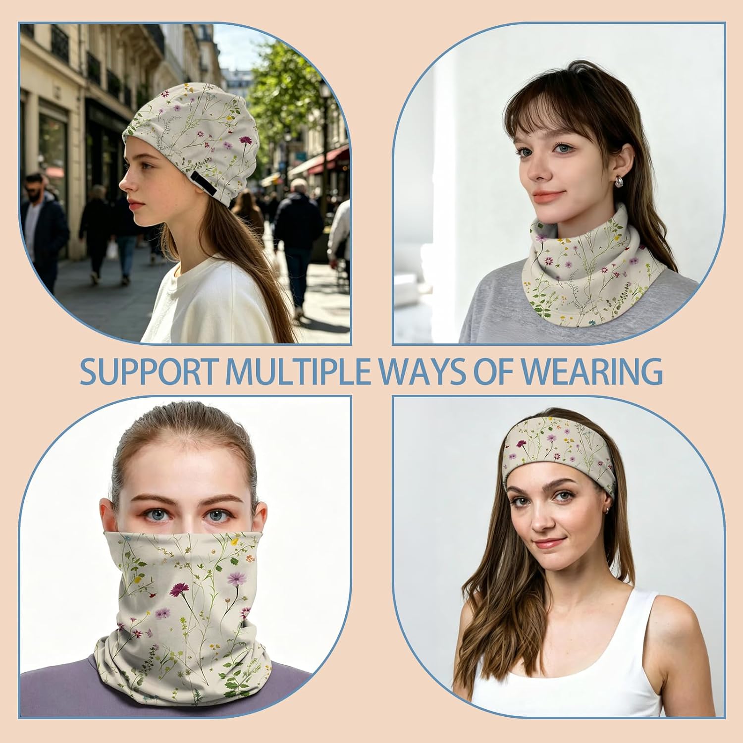 Chemo Cap Adjustable Slouchy Beanie Cancer Headwear Hats Stretch Soft for Men Women Girls Aesthetic Cute Floral