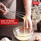 Walfos Mini Whisks Stainless Steel, Small Whisk 2 Pieces, 5In And 7In Tiny Whisk For Whisking, Beating, Blending Ingredients, Mixing Sauces