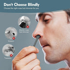 5PCS 2-in-1 Nasal Hair Cutter, Double-Sided Nose Hair Trimmer Upgrade, Manual Nose Trimmer Portable with Soft Cleaning Brush for Women and Men (Gray)