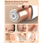Eyebrow Trimmer & Facial Hair Removal for Women: 2 in 1 Painless Rechargeable Eyebrow Razor with Built-in LED Light, Electric Face Shaver - Perfect for Peach Fuzz, Upper Lip, Chin & Sensitive Skin